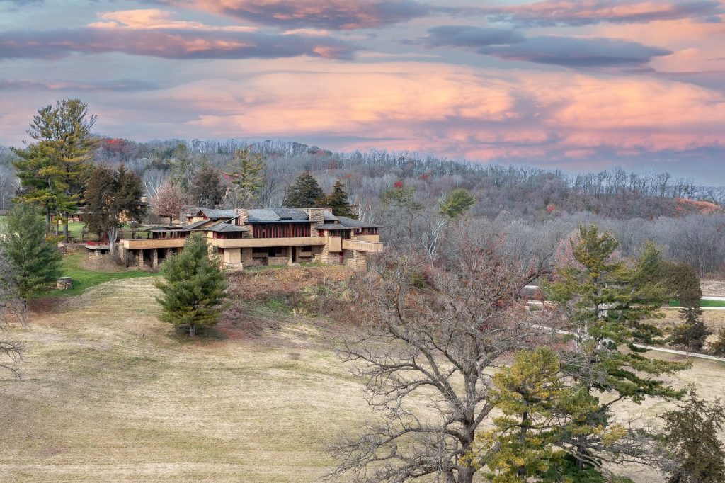 Taliesin Exterior Beauty maintained by historic preservation.