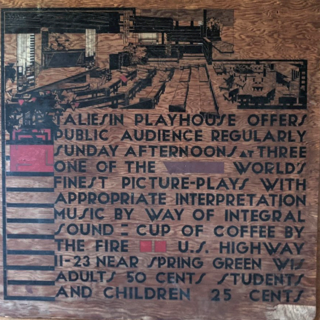 Original Sign on Display in the Theater